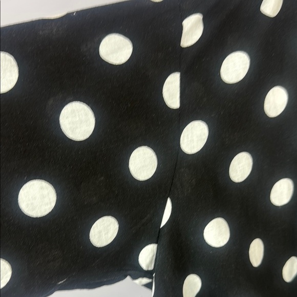 Zara Linen Blend Polka Black and White Wrap Blouse with Long Sleeves Size Large - Picture 4 of 11
